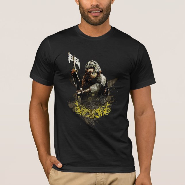 T-shirts GIMLI™ Com Colagem De Vetor Ax (Frente)