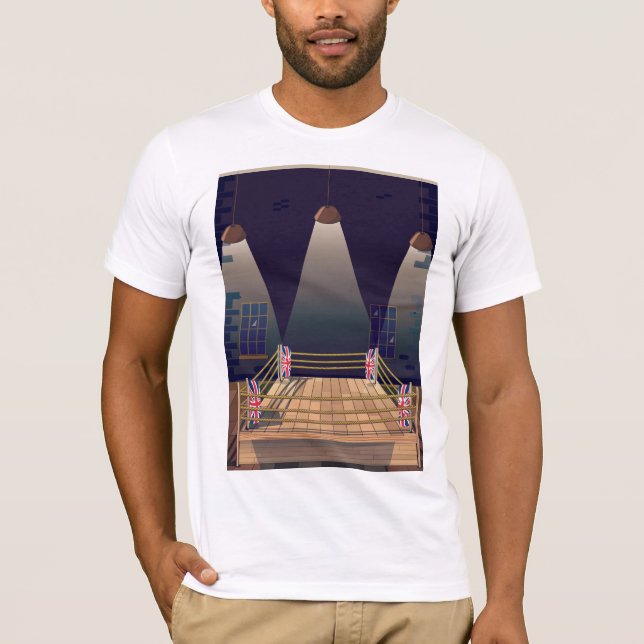 T-shirts Ginásio de ringue de boxe britânico. (Frente)