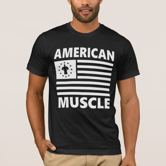 T-shirts Ginásio e fitness Músculo Americano (Frente)