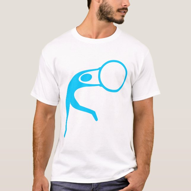 T-shirts Ginástica Rítmica Figura - Azul-Céu (Frente)