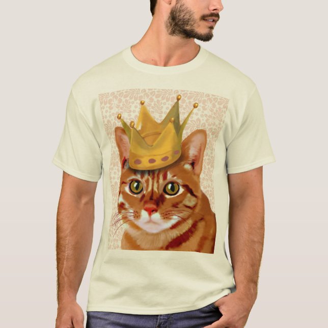 T-shirts Ginger Cat com Retrato Coroa (Frente)