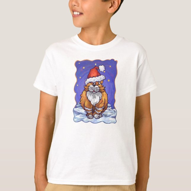 T-shirts Ginger Cat Natal (Frente)