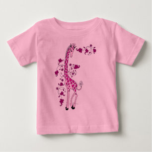 T-shirts Girafa cor-de-rosa bonito