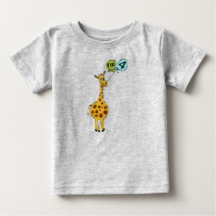 T-shirts Girafa de 4º aniversário