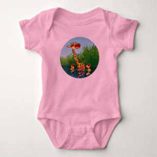 T-shirts Girafa de desenho animado fofo e bebês patinhos Cr