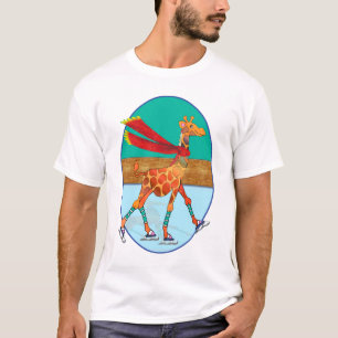 T-shirts Girafa do patinagem no gelo na pista oval