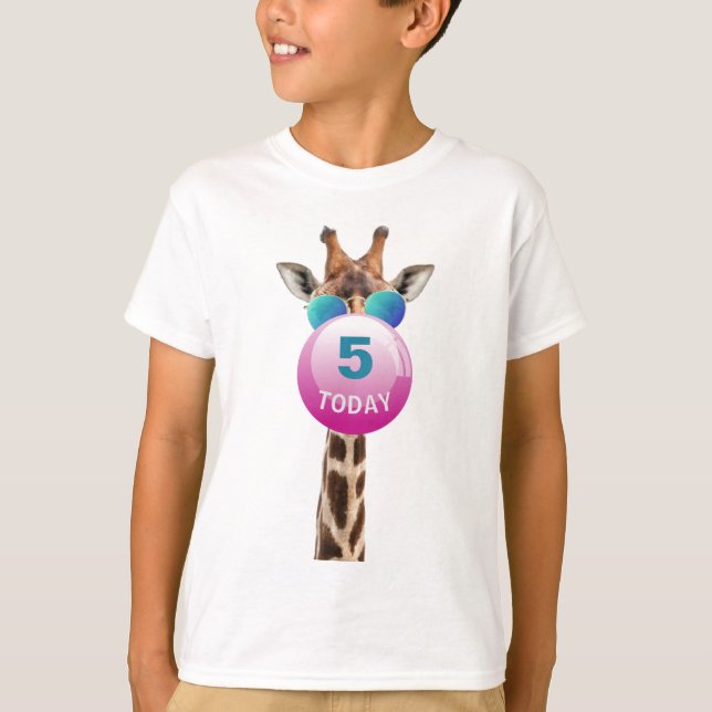 T-shirts Girafa legal e Bubblegum do costume (Frente)