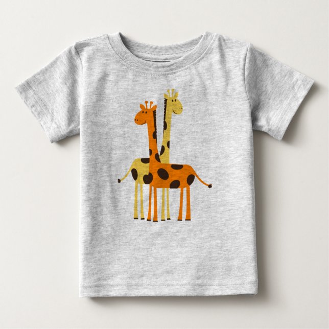 T-shirts Girafas animados bonitos (Frente)