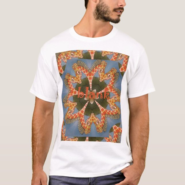 T-shirts Giraffe Abstrato Art Impressão (Frente)