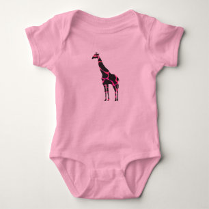 T-shirts Giraffe Hot Pink e Black Silhout