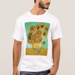 T-shirts Girassóis de Vincent van Gogh |, 1888<br><div class="desc">Número de coleção da imagem:  BAL20294 girassóis,  1888 (óleo em canvas). Gogh,  óleos da camionete de Vincent 1853-90) (em canvas. Neue Pinakothek,  Munich,  Alemanha.  1888</div>