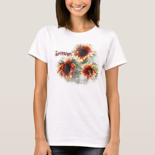 T-shirts Girassol multicolorido (Frente)