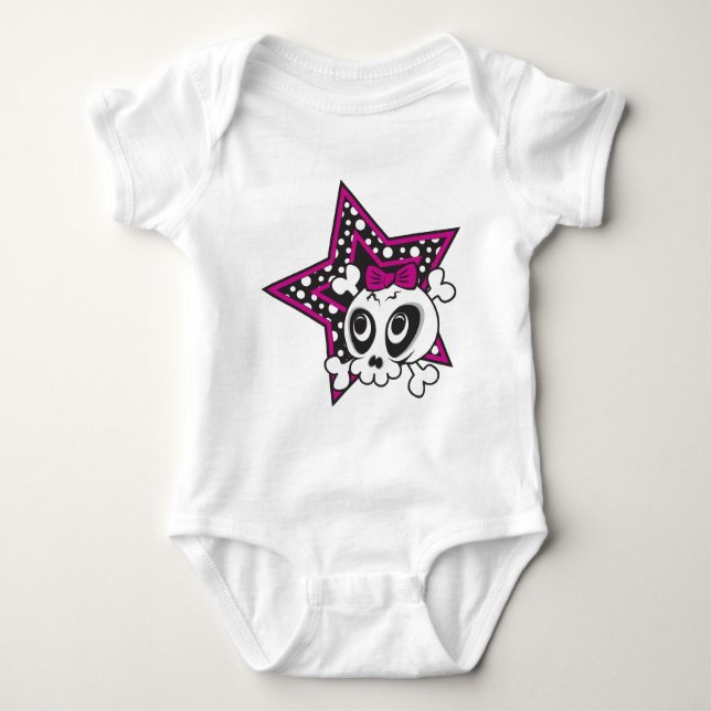 T-shirts Girlie Emo Skull (Frente)
