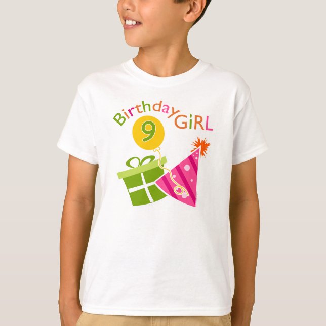 T-shirts Girls 9th Birthday (Frente)