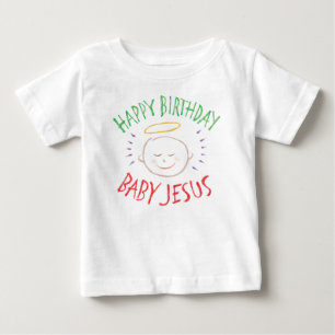 T-shirts Giz colorido - Jesus Cristo do bebê do feliz