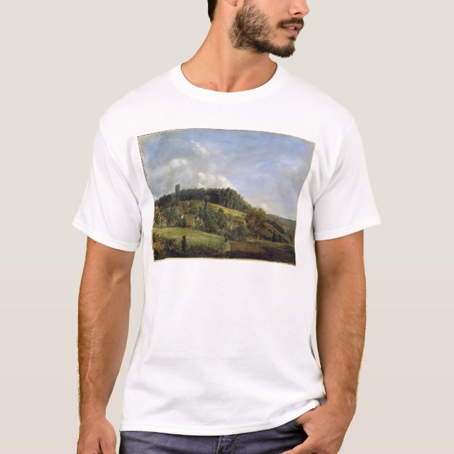 T-shirts Glade perto de uma vila, 1833 da floresta (Frente)