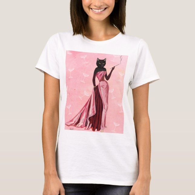 T-shirts Glamor Cat em rosa (Frente)