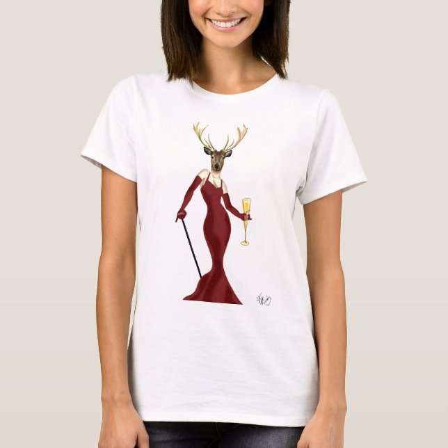 T-shirts Glamor Deer em Marsala 2 (Frente)