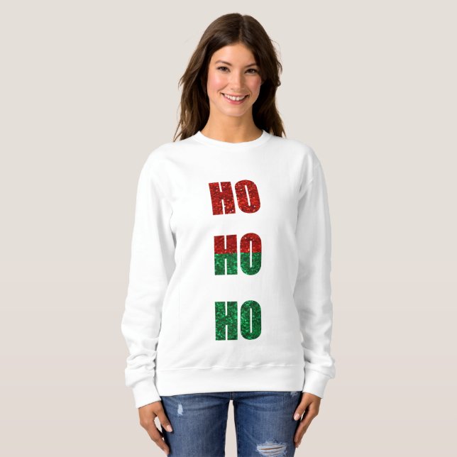 T-shirts glitter ho ho ho ventre (Frente Completa)