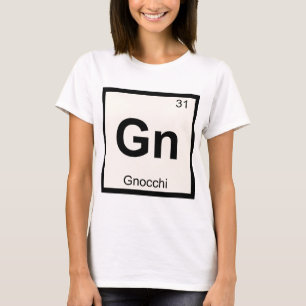 T-shirts Gn - Gnocchi Química Símbolo da Tabela Periódica