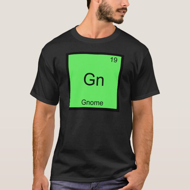 T-shirts Gn - Gnome Símbolo de Elemento de Química Divertid (Frente)