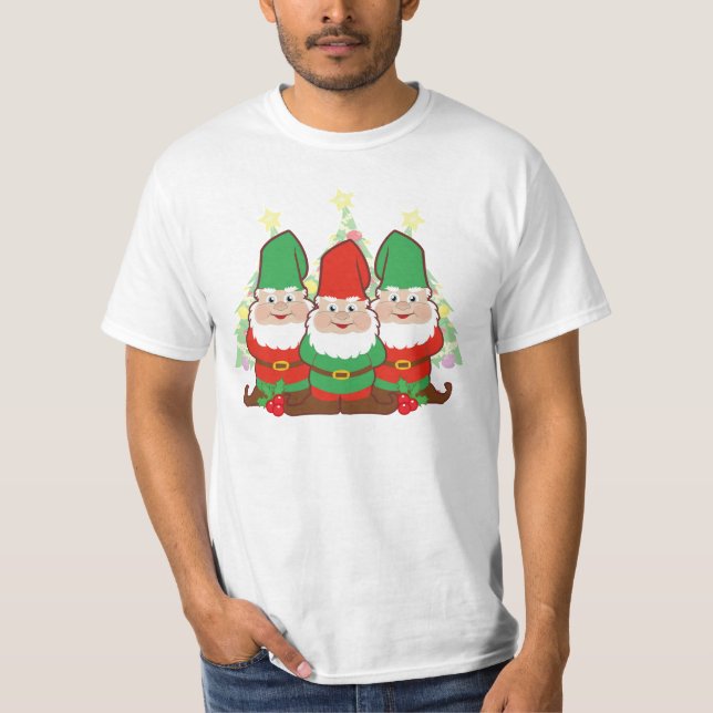 T-shirts Gnomos bonitos do Natal (Frente)