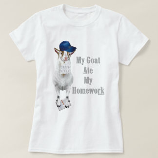 T-shirts Goat Engraçado Comeu Minha Casa