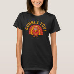 T-shirts Gobble Tov Thanksdokah Turkey Shirt<br><div class="desc">Celebre o Thanksdokah 2013 com esta camiseta Gobble Tov clássica! Apresentando um giro amarelo, laranja e marrom vestindo um yamaka, e uma Estrela do colar de David. Um Dia de Ação de Graças de Chanucá não ocorrerá por mais 77 mil anos! Então pegue esta camisa de guarda do excelente para...</div>