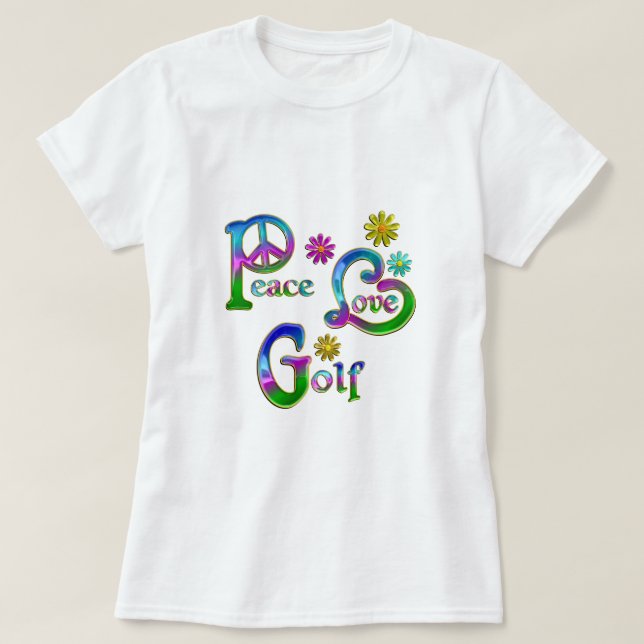 T-shirts Golfe do amor da paz (Frente do Design)