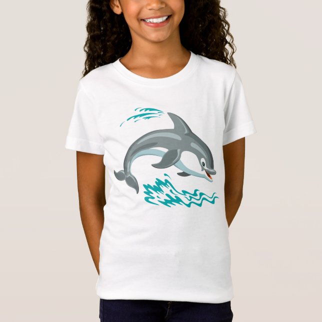 T-shirts golfinho dos desenhos animados (Frente)