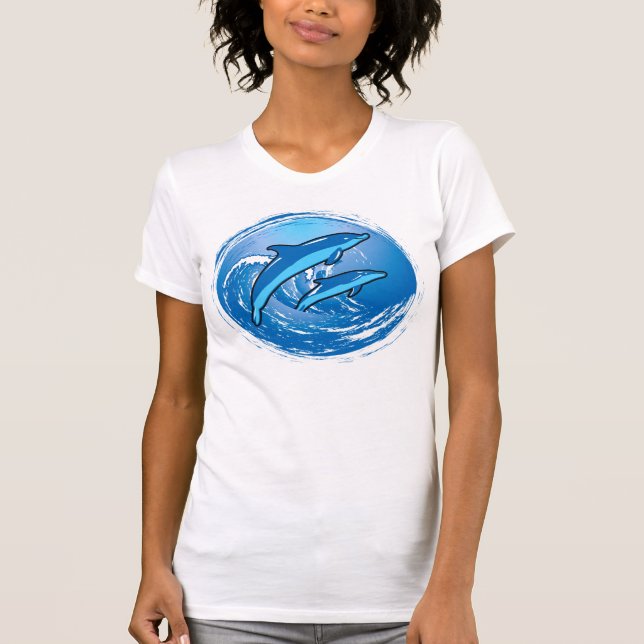 T-shirts Golfinhos surfando (Frente)