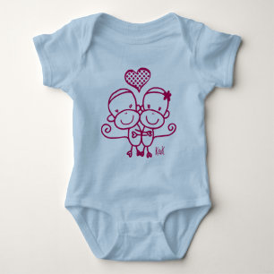 T-shirts Golpeie o rosa infantil da cereja do ~ do Bodysuit
