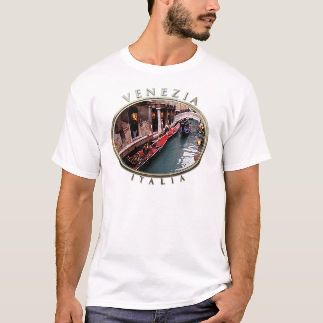 T-shirts Gôndola em um canal Venetian (Frente)