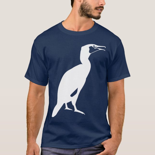 T-shirts Gráfico branco do pássaro do Cormorant (Frente)