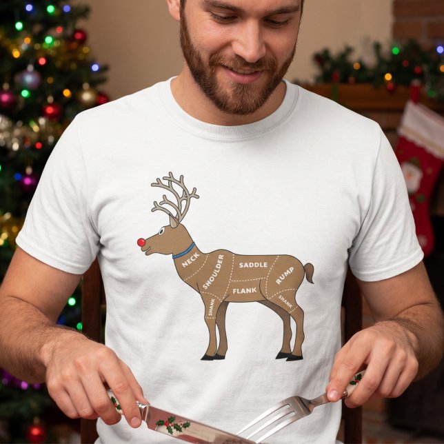 T-shirts Gráfico de Açougue de Carne de Renas - Humor Seco  (Criador carregado)