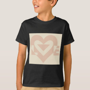 T-shirts Gráfico de Amor Bonito, Creme Beige