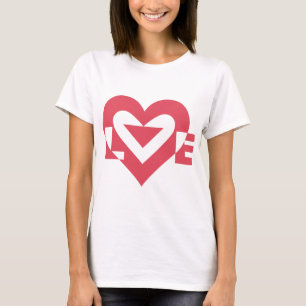 T-shirts Gráfico de Amor legal, Rosa Cereja