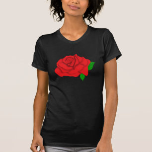 T-shirts Gráfico de Rosa Vermelha