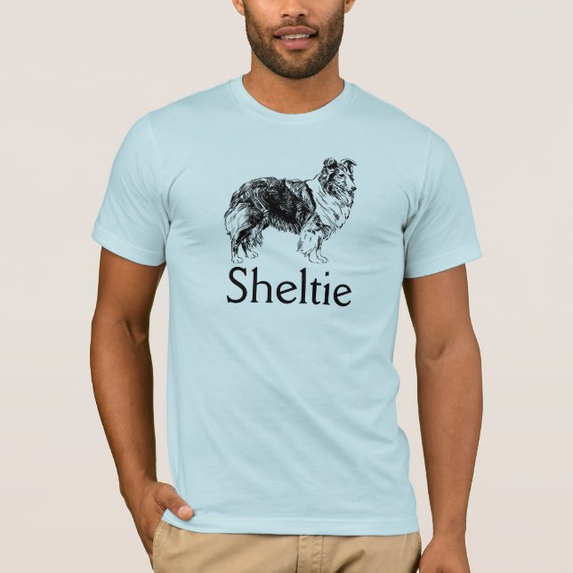 T-shirts Gráfico do cão de Sheltie (Frente)