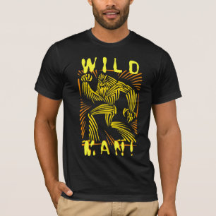 T-shirts Gráfico do Woodcut de WolfMan do homem selvagem