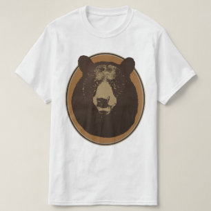 T-shirts Gráfico montado da cabeça do urso da taxidermia