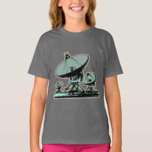 T-shirts Gráfico retro da antena parabólica