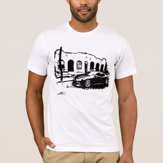 T-shirts Gráficos preto e branco do cupé da génese (Frente)