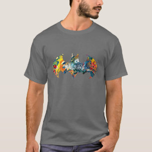 T-shirts Grafite do logotipo Batman Neon/80s