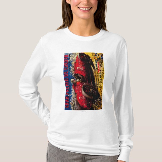 T-shirts Gran Premio De Europa Vintage PosterEurope (Frente)