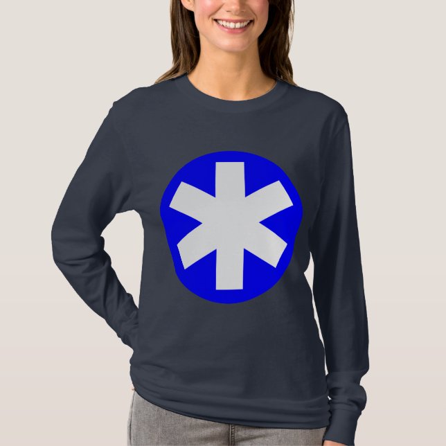 T-shirts Grande Asterisco - Azul e Branco (Frente)