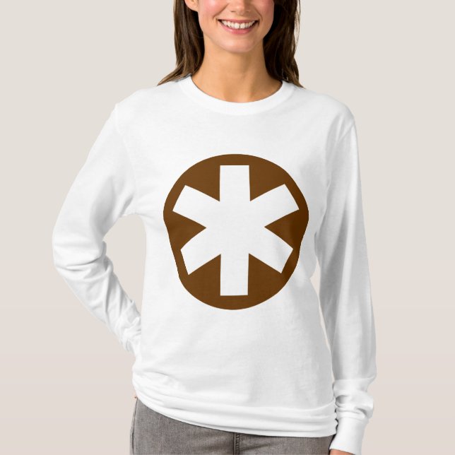 T-shirts Grande Asterisco - Castanho e Branco (Frente)