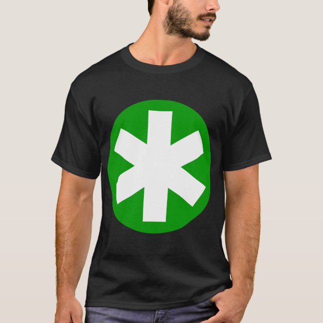 T-shirts Grande Asterisco - Verde e Branco (Frente)