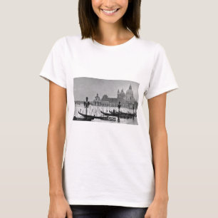 T-shirts Grande Canal Branco Negro Venice Itália Viagem