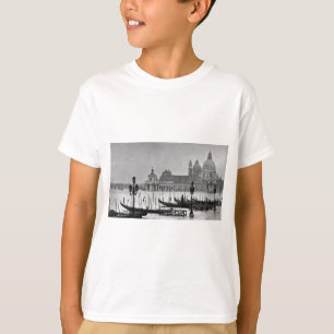 T-shirts Grande Canal Branco Negro Venice Itália Viagem